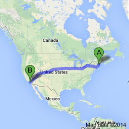 3,084 miles is the same as going from Portland, Maine to Los Angeles.
